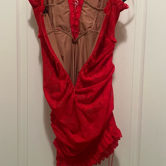 Every day is Valentine’s Day in this red lace  dress by For Love and Lemons - Picture 6 of 6